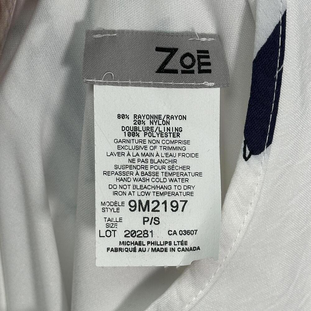 ZOE Rayon White Graphic Tunic‎ Dress Small - Picture 5 of 5